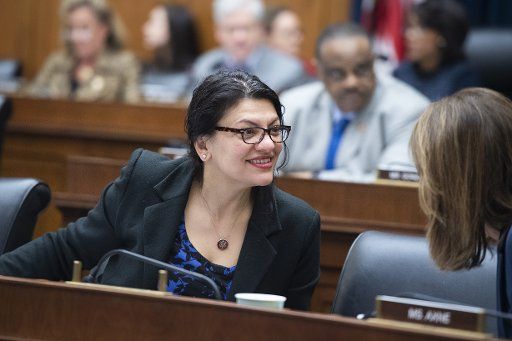 UNITED STATES - FEBRUARY 27: Rep. Rashida Tlaib, D-Mich., attends the House Financial Services Committee markup on the Housing Fairness Act of 2020 and many other amendments in Rayburn Building on Thursday, February 27, 2020. (Photo By Tom Williams\/CQ Roll Call)