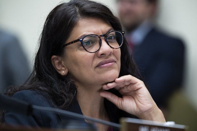 UNITED STATES - JULY 20: Rep. Rashida Tlaib, D-Mich., listens to HUD Secretary Marcia Fudge testify during the House Financial Services Committee hearing titled ÃBuilding Back A Better, More Equitable Housing Infrastructure for America: Oversight of the Department of Housing and Urban Development,Ã in Rayburn Building on Tuesday, July 20, 2021. (Photo By Tom Williams\/CQ Roll Call