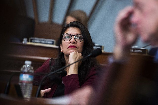 UNITED STATES - JUNE 23: Rep. Rashida Tlaib, D-Mich., attends the House Natural Resources Committee hearing titled ÃExamining the Department of the Interior\