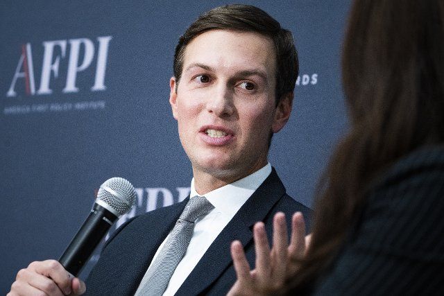 UNITED STATES - SEPTEMBER 12: Jared Kushner, former senior advisor to President Donald Trump, participates in a discussion hosted by the America First Policy Institute and The Abraham Accords Peace Institute, in Washington D.C., on Monday, September 12, 2022. The event marked the second anniversary of the Abraham Accords with Israel and its regional neighbors. (Tom Williams\/CQ Roll Call