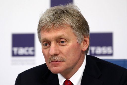 MOSCOW, RUSSIA - MARCH 11, 2021: Russian Presidential Spokesman Dmitry Peskov during the winners announcement ceremony in the News Photo Awards. Overcoming COVID professional photo contest organized by TASS Russian News Agency. Anton Novoderezhkin