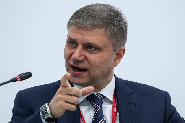 ST PETERSBURG, RUSSIA â JUNE 3, 2021: RZD Russian Railways CEO and Chairman Oleg Belozerov at the 2021 St Petersburg International Economic Forum (SPIEF), at the ExpoForum Convention and Exhibition Centre. Kirill Kukhmar\/TASS Host Photo Agency