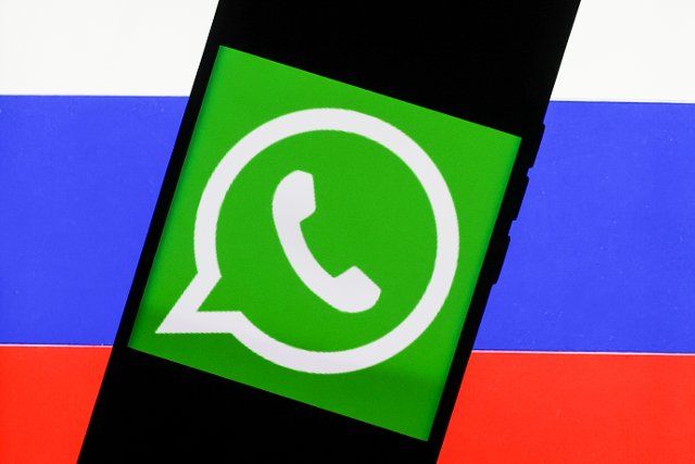 NOVOSIBIRSK, RUSSIA â MARCH 11, 2022: Pictured in this photo illustration is the logo of the WhatsApp messaging app. The Russian Federal Service for Supervision of Communications, Information Technology and Mass Media (Roskomnadzor) has decided to 