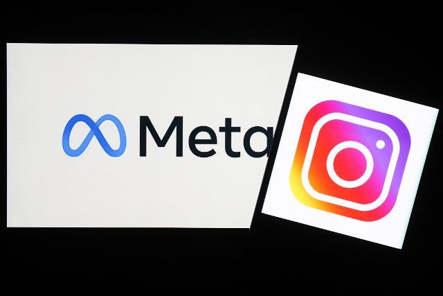 NOVOSIBIRSK, RUSSIA â MARCH 11, 2022: Pictured in this photo illustration are the logos of the Instagram social networking service and Meta. The Russian Federal Service for Supervision of Communications, Information Technology and Mass Media 
