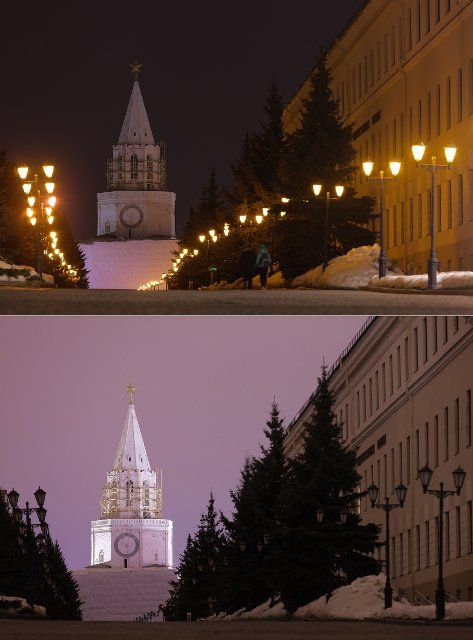 KAZAN, RUSSIA â MARCH 26, 2022: A combination photo showing the Kazan Kremlin\