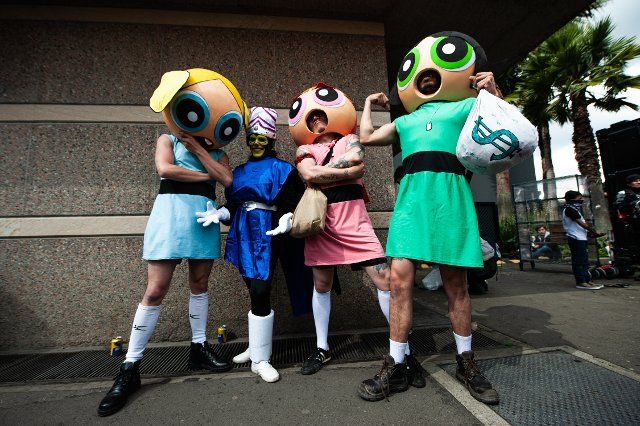 Cosplayers dress-up as Cartoon Network characters of \