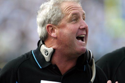 Carolina Panthers head coach John Fox on the sidelines on Sunday Oct. 3 2004 against the Atlanta Falcons in Charlotte NC at Bank of America Stadium. (UPI Photo\/Nell Redmond)