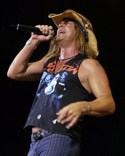 Bret Michaels with Poison performs in concert at the Sound Advice Amphitheatre  in West Palm Beach  Florida on July 30 2004.  (UPI Photo\/Michael Bush)