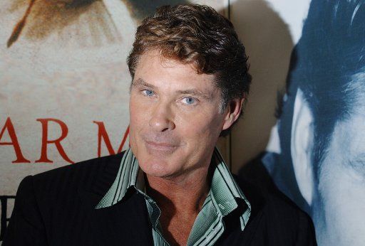 American actor David Hasselhoff attends a signing of his book "Making waves" at the Excel Centre in London on March 5 2006.(UPI Photo\/Rune Hellestad)