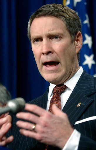 Sen. Bill Frist (R-TN) speaks about the 2006 Republican agenda at a press conference in Washington on January 27 2006. (UPI Photo\/Kevin Dietsch)