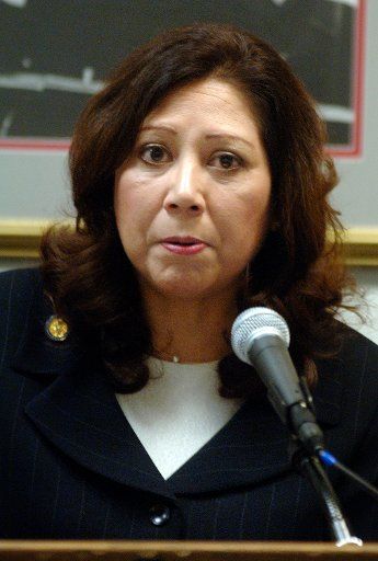 Rep. Hilda Solis (D-CA) speaks on Medicare Part D and its affect on the Latino community at a press conference in Washington on May 9 2006. (UPI Photo\/Kevin Dietsch