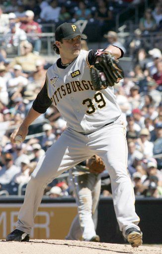 Pittsburgh Pirates pitcher Marty McLeary starts the game between the Pirates and the San Diego Padres at Petco Park in San Diego on September 24 2006. The Padres beat the Pirates 2 to 1.   (UPI Photo\/Roger Williams)