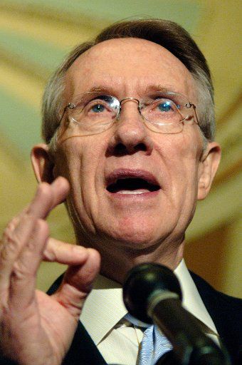 Incoming Senate Majority Leader Harry Reid (D-NV) announces the new Senate Democratic Leadership appointments during a press conference on Capitol Hill in Washington on November 14 2006. (UPI Photo\/Kevin Dietsch)