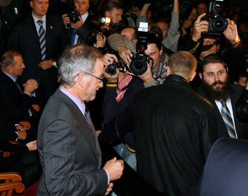 U.S. executive producer and filmmaker Steven Spielberg arrives at the premiere of the documentary "Spell Your Name" on October 18 2006. Speilberg co-produced this film about the Nazi massacre of Ukrainian Jews at the Babi Yar ravine. (UPI Photo\/Sergey...