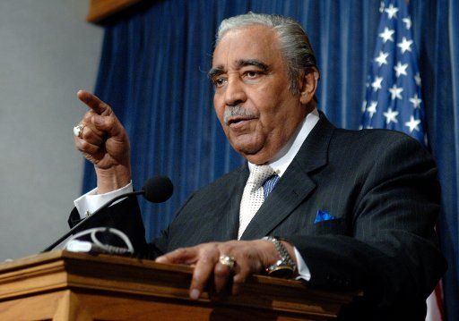 House Ways and Means Chairman Charles Rangel (D-NY) speaks on reinstating the military draft at a press conference in Washington on January 11 2007. (UPI Photo\/Kevin Dietsch)