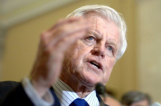 Sen. Edward Kennedy (D-MA) speaks on the ongoing Senate immigration debate in Washington on June 27 2007. (UPI Photo\/Kevin Dietsch)