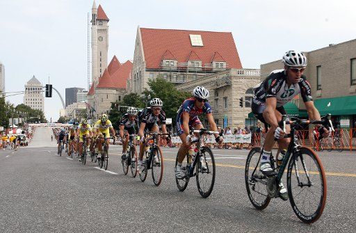 Stage six of the Tour of Missouri bike race passes by St. Louis Union Station in St. Louis on September 16 2007. George Hincapie of the United States won the race with a time of 21:00:33. (UPI Photo\/Bill Greenblatt)