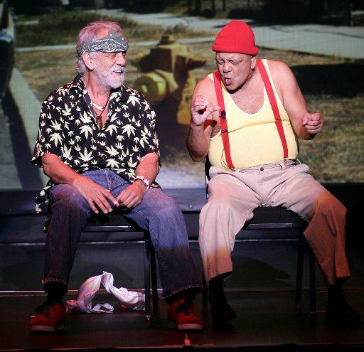 Tommy Chong (L) and Cheech Marin of the famed comic duo Cheech and Chong perform in concert at the Fillmore Miami Beach at the Jackie Gleason Theater in Miami Beach on September 27 2008. (UPI Photo\/Michael Bush)
