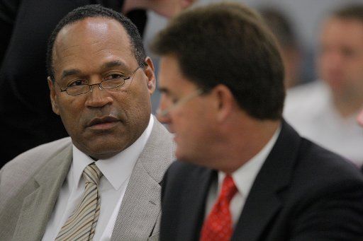 O.J. Simpson appears in court with attorney Yale Galanter for the opening day of his trial on September 15 2008 in Las Vegas Nevada. Simpson is charged with a total of twelve counts including kidnapping armed robbery and assault with a deadly ...