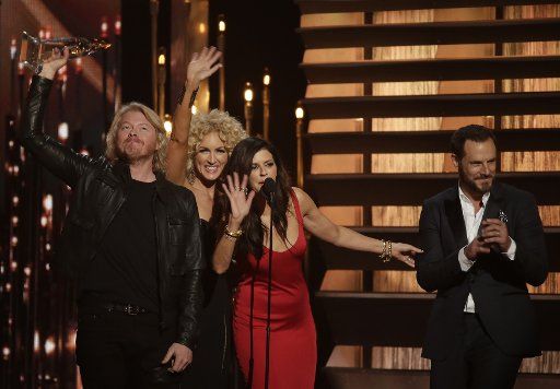 Little Big Town wins Vocal Group of the Year award at the 49th Annual CMA Awards in Nashville, TN on November 4, 2015 Photo by John Angelillo\/