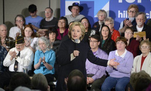 Former secretary of state, senator and First Lady Hillary Clinton, 2016 Democratic presidential candidate, makes remarks during a campaign event, January 18, 2016, in Toledo, Iowa. Clinton is running against former Maryland Gov. Martin O\