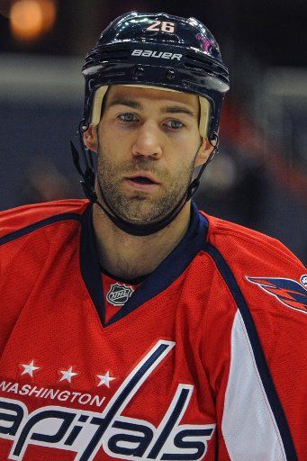 Washington Capitals right wing Daniel Winnik (26) makes his first start as a Capital against the Toronto Maple Leafs in the first period at the Verizon Center in Washington, D.C. on March 2, 2016. Photo by Mark Goldman\/