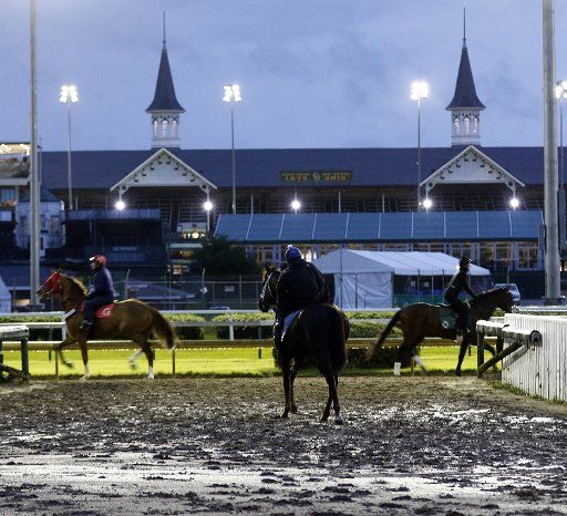 Horses head for morning workouts at Churchill Downs the Thursday before the 142nd running of the Kentucky Derby at Churchill Downs on May 5, 2016ouisville, Kentucky. Photo by Mark Abraham\/