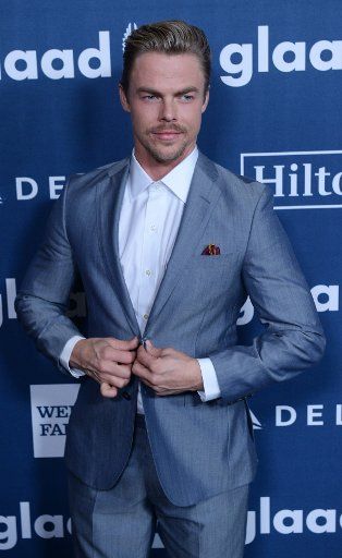 Dancer Derek Hough attends the 27th annual GLAAD Media Awards at the Beverly Hilton Hotel in Beverly Hills, California on April 2, 2016. Photo by Jim Ruymen\/
