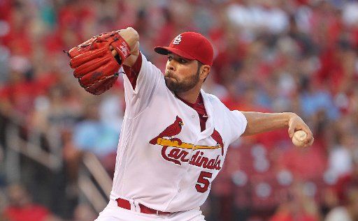 St. Louis Cardinals starting pitcher Jaime Garcia delivers a pitch to the Houston Astros in the second inning at Busch Stadium in St. Louis on June 14, 2016. Photo by Bill Greenblatt\/