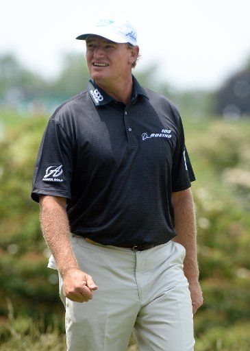 Ernie Els is seen during a practice round prior to the start of the 2016 U.S. Open at Oakmont Country Club in Oakmont, Pennsylvania on June 15, 2016. Photo by Pat Benic\/