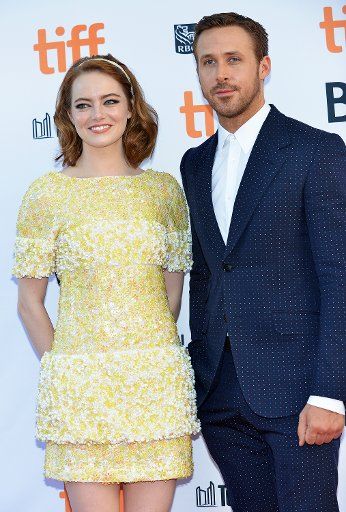 Emma Stone and Ryan Gosling arrive at the Toronto International Film Festival premiere of \