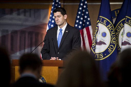 House Speaker Paul Ryan (R-WI) holds his weekly news conference with Capitol Hill reporters on September 29, 2016 in Washington, D.C. Ryan said that the Affordable Care Act is collapsing under its own weight, and reiterated that it needs to be ...