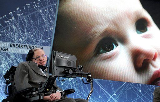 Professor Stephen Hawking attends the New Space Exploration Initiative \