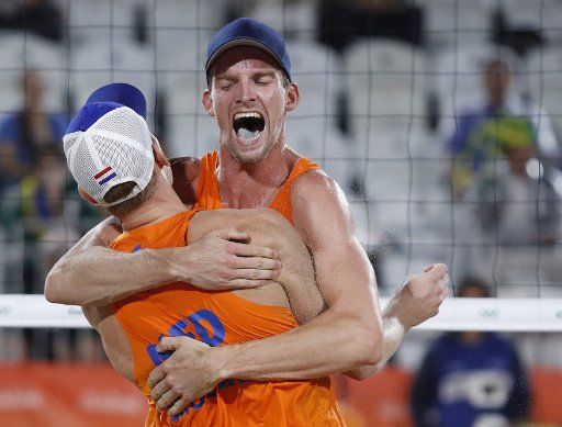 Alexander Brouwer and Robert Meeuwsen of Netherlands celebrate winning the Men\
