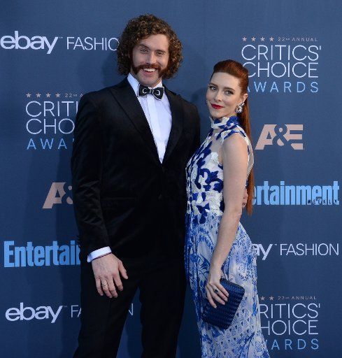 Host T.J.Miller and actress Kate Gomey attend the 22nd annual Critics\