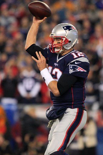 New England Patriots quarterback Tom Brady (12) throws a pass in the first quarter against the Seattle Seahawks at Gillette Stadium in Foxborough, Massachusetts on November 13, 2016. Photo by Matthew Healey\/