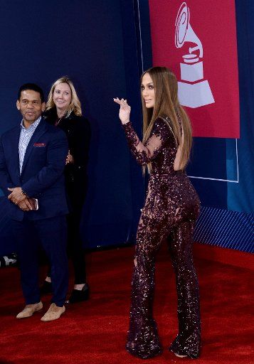 Actress\/singer Jennifer Lopez arrives on the red carpet for the 17th annual Latin Grammy Awards at T-Mobile Arena in Las Vegas, Nevada on November 17, 2015. Photo by Jim Ruymen\/