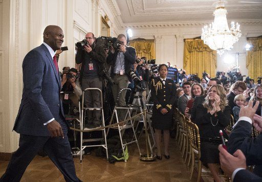 Basketball legend Michael Jordan arrives for the Presidential Medal of Freedom ceremony at the White House in Washington, D.C. on November 22, 2016. President Obama awarded 21 medals to distinguished innovators, entertainers athletes and ...
