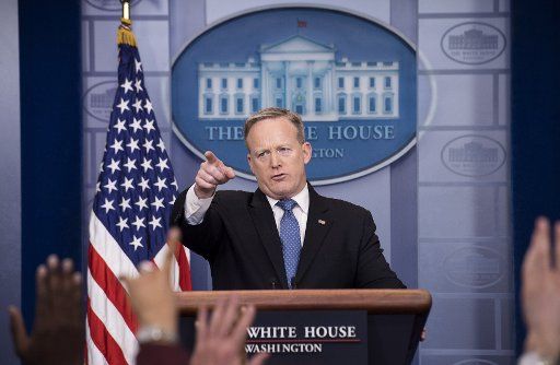 White House Press Secretary Sean Spicer holds the daily press briefing at the White House in Washington, D.C. on February 9, 2016. Photo by Kevin Dietsch\/