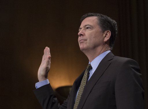 FBI Director James Comey is sworn in to testify before a Senate Judiciary Committee hearing on "Oversight of the Federal Bureau of Investigation," on Capitol Hill in Washington D.C., May 3, 2017. Photo by Molly Riley\/