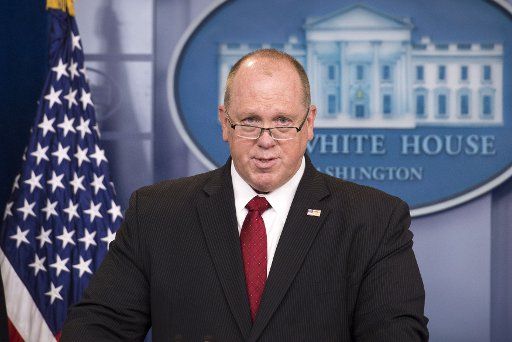 Immigration and Customs Enforcement Acting Director Thomas Homan speaks at the daily press briefing at the White House in Washington, D.C. on June 28, 2017. Photo by Kevin Dietsch\/