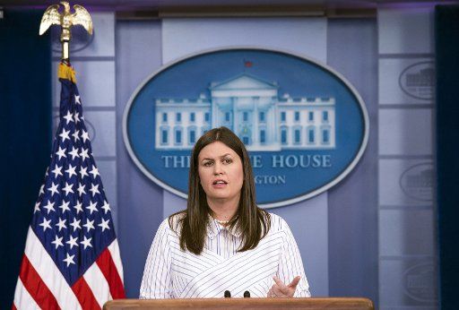 Principal Deputy White House Press Secretary Sarah Huckabee Sanders holds the daily press briefing at the White House in Washington, D.C. on June 28, 2017. Photo by Kevin Dietsch\/