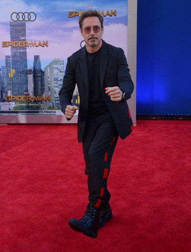 Cast member Robert Downey Jr. attends the premiere of the sci-fi motion picture "Spider-Man: Homecoming" at TCL Chinese Theatre in the Hollywood section of Los Angeles on June 28, 2017. Storyline: Following the events of "Captain America: Civil War "...