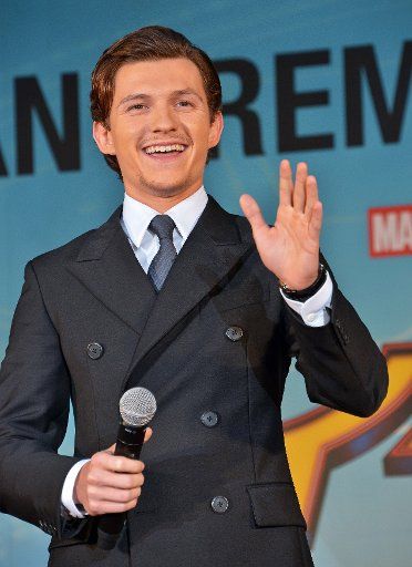 Actor Tom Holland attends the Japan premiere for the film "Spider-Man: Homecoming" in Tokyo, Japan on August 7, 2017. Photo by keizo Mori\/