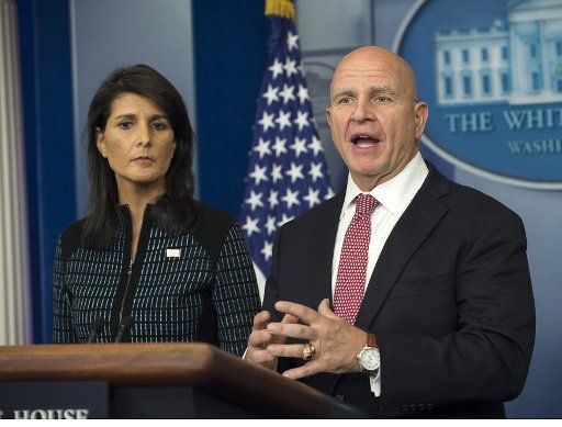 National Security Advisor General H.R. McMaster and UN Ambassador Nikki Haley address the press on the issue of North Korea during a press conference in the Brady Briefing Room of the White House in Washington, DC on September 15, 2017. Photo by ...