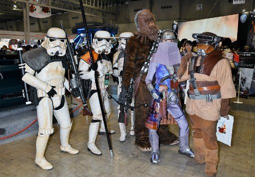 Cosplayers pose for camera at the Tokyo Comic Con 2017 in Chiba Prefecture, Japan on December 2, 2017. Photo by keizo Mori\/