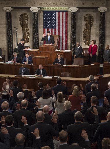 Speaker Paul Ryan (R-WI) swear-in members of the House of Representatives during the opening of the 115th Congress, at the U.S. Capitol Building in Washington, D.C. on January 3, 2017. Photo by Kevin Dietsch\/