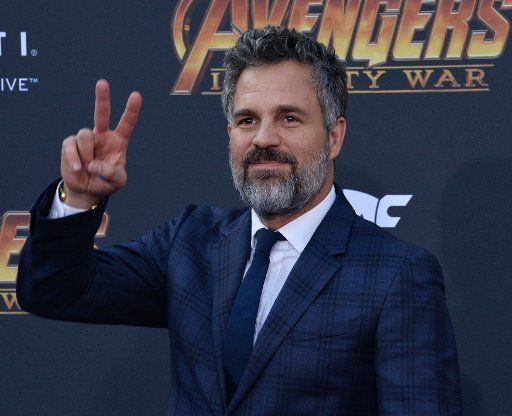 Cast member Mark Ruffalo attends the premiere of the sci-fi motion picture fantasy "Avengers: Infinity Wars" at the El Capitan Theatre in the Hollywood section of Los Angeles on April 23, 2018. Storyline: The Avengers and their allies must be willing to sacrifice all in an attempt to defeat the powerful Thanos before his blitz of devastation and ruin puts an end to the universe. Photo by Jim Ruymen\/UPI.