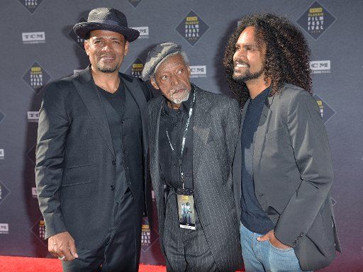 (L-R) Mario, Melvin and Makaylo Van Peebles arrive for the TCM Classic Film Festival opening night gala screening of \