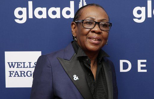 Gloria Carter arriveS on the red carpet at the 29th Annual GLAAD Media Awards at The Hilton Midtown on May 5, 2018 in New York City. Photo by John Angelillo\/